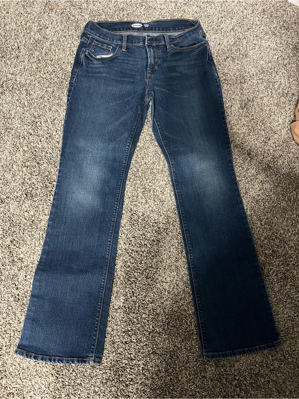 Old Navy Dark Blue Bootcut Jeans with Contrast Stitching